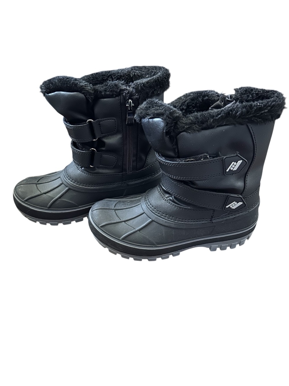 Black Faux Fur Winter Snow Boots